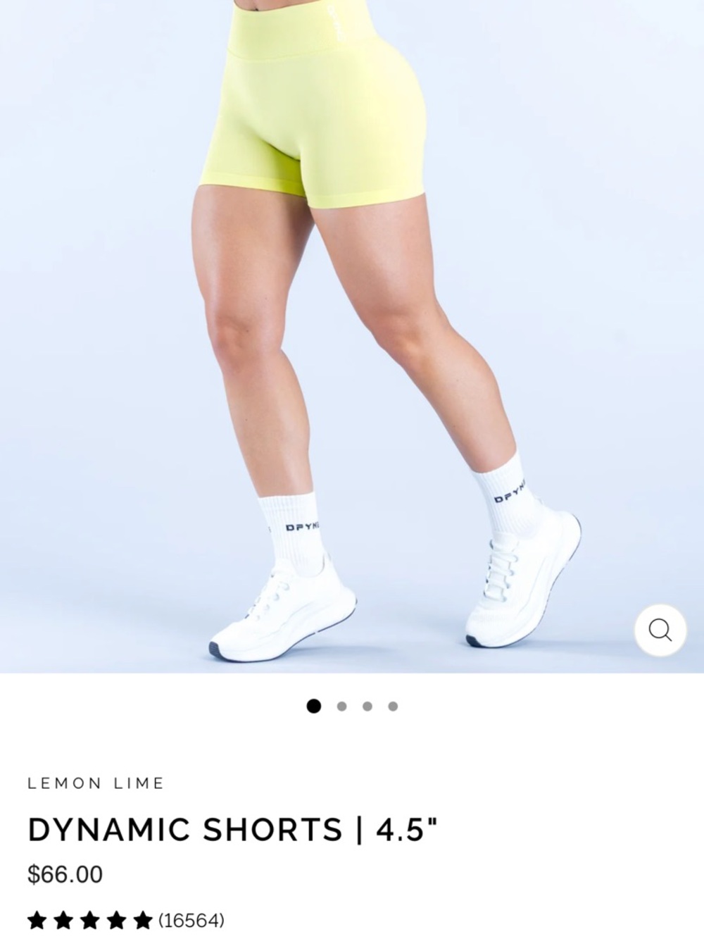 Dynamic 4.5" Athletic Shorts in Lemon Lime